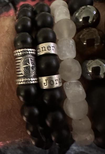 Serene Black Onyx Men Name Bracelet