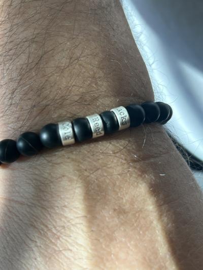 Serene Black Onyx Men Name Bracelet