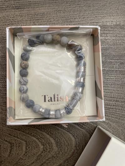 Compass Men Name Bracelet with Picasso Jasper Stones