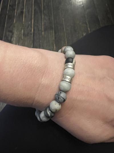 Picasso Jasper Men Name Bracelet [Sterling Silver]