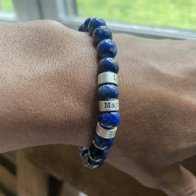 Lapis Lazuli Men Name Bracelet