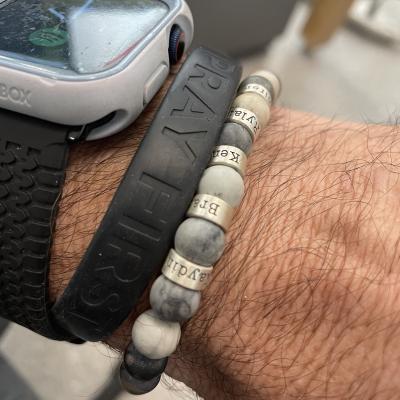 Picasso Jasper Men Name Bracelet - 18K Gold Vermeil