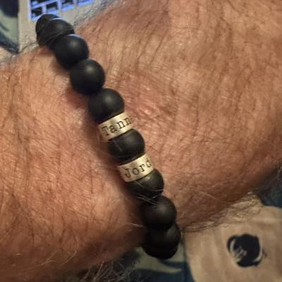 Serene Black Onyx Men Name Bracelet