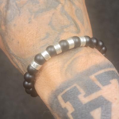 Serene Black Onyx Men Name Bracelet