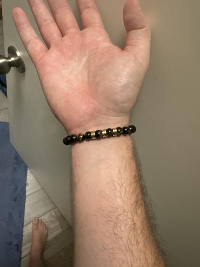 Green Tiger Eye Men Name Bracelet