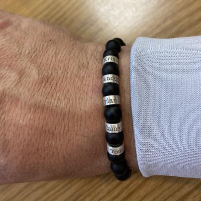Serene Black Onyx Men Name Bracelet