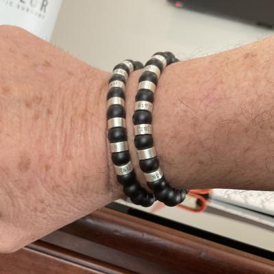 Serene Black Onyx Men Name Bracelet