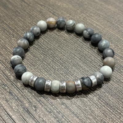 Picasso Jasper Men Name Bracelet - 18K Gold Vermeil