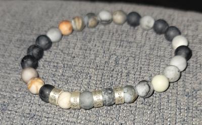 Picasso Jasper Men Name Bracelet - 18K Gold Vermeil