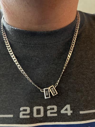 Cross Cuban Link Chain With Names - 5mm [18K Gold Vermeil]