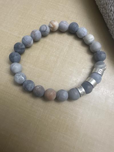 Picasso Jasper Men Name Bracelet - 18K Gold Vermeil