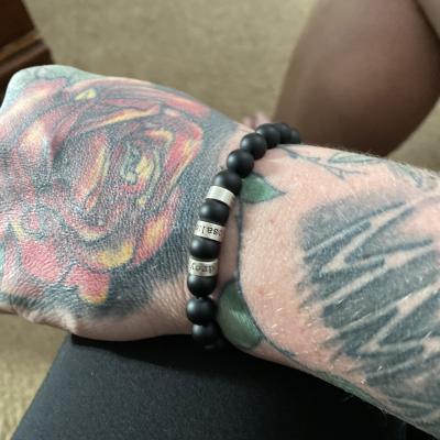 Serene Black Onyx Men Name Bracelet