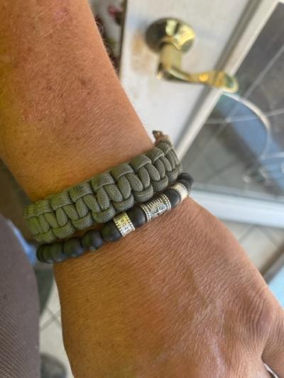 Compass Men Name Bracelet with Black Onyx Stones