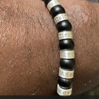 Serene Black Onyx Men Name Bracelet