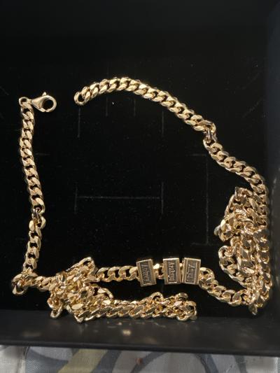 Cross Cuban Link Chain With Names - 5mm [18K Gold Vermeil]