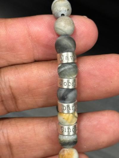 Picasso Jasper Men Name Bracelet [Sterling Silver]