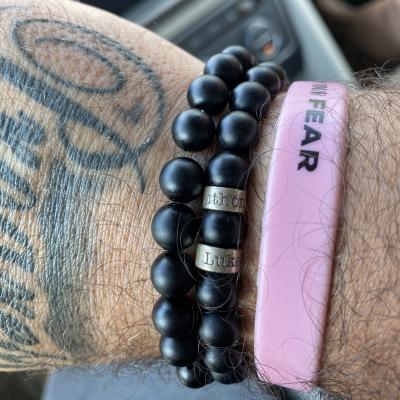 Serene Black Onyx Men Name Bracelet