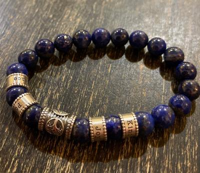 Family Tree Women Name Bracelet With Lapis Lazuli Stones [Sterling Silver]