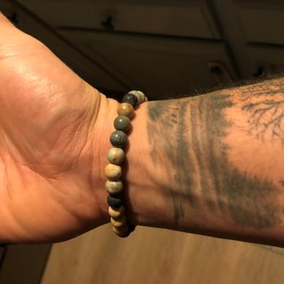 Picasso Jasper Men Name Bracelet [Sterling Silver]