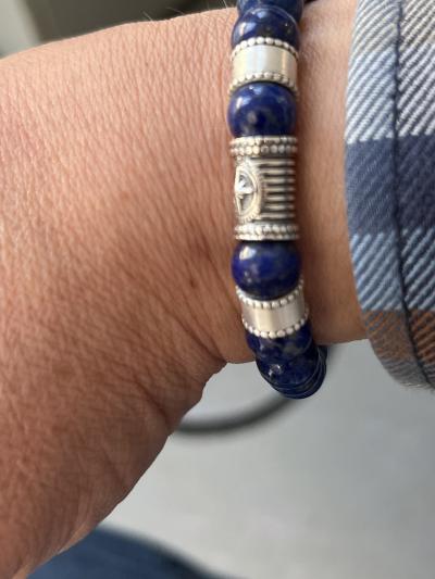 Family Tree Men Name Bracelet with Lapis Lazuli Stones