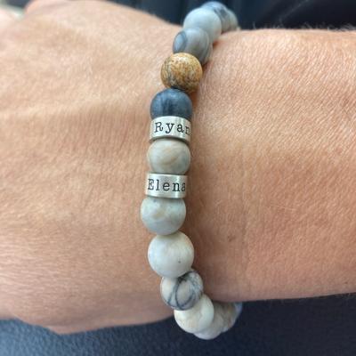 Picasso Jasper Men Name Bracelet [Sterling Silver]