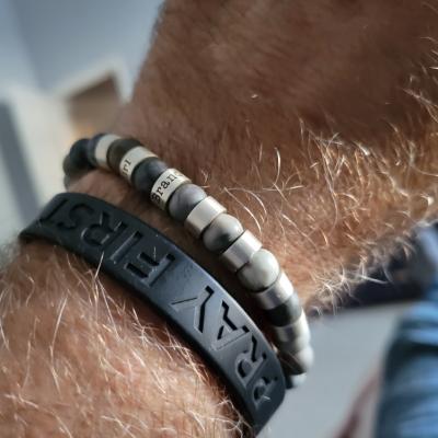 Picasso Jasper Men Name Bracelet [Sterling Silver]
