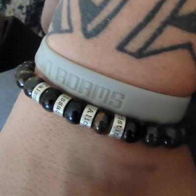 Green Tiger Eye Men Name Bracelet