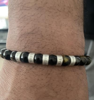 Green Tiger Eye Men Name Bracelet