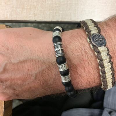 Serene Black Onyx Men Name Bracelet