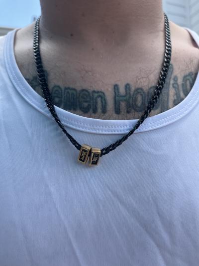 Infinity Dark Cuban Link Chain With Names [18K Gold Vermeil] - 6MM