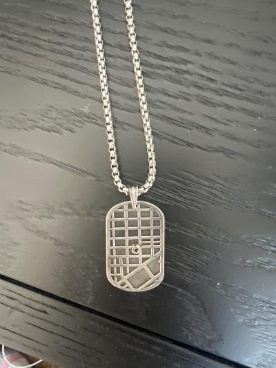 Map Tag Necklace For Men - Sterling Silver