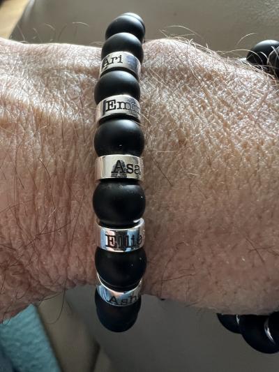 Serene Black Onyx Men Name Bracelet