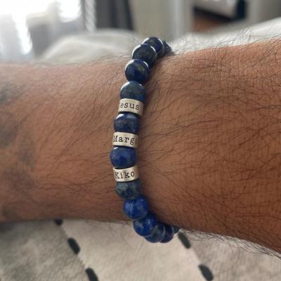 Lapis Lazuli Men Name Bracelet
