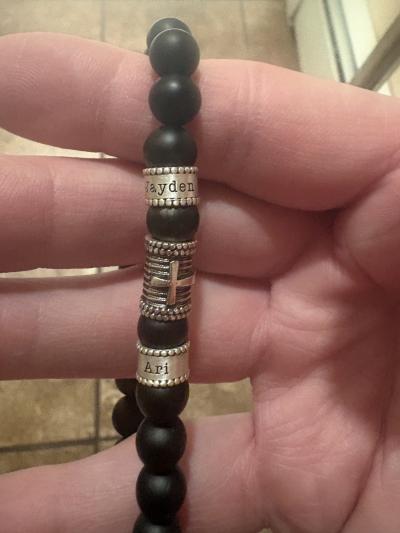 Serene Black Onyx Men Name Bracelet