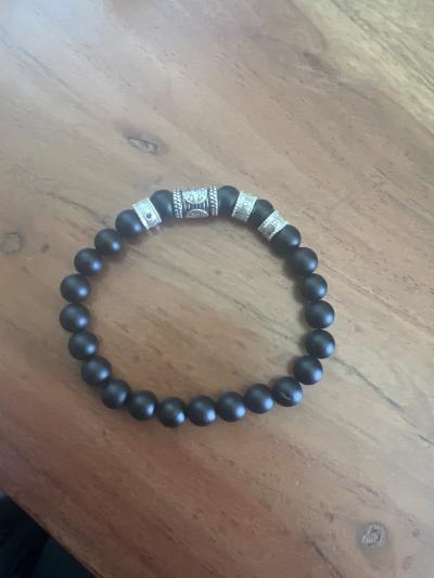 Serene Black Onyx Men Name Bracelet