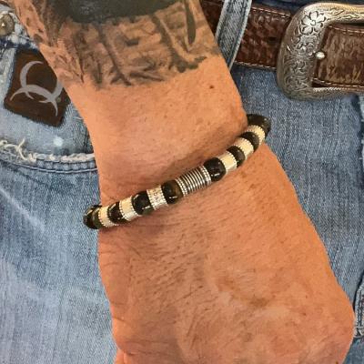 Green Tiger Eye Men Name Bracelet