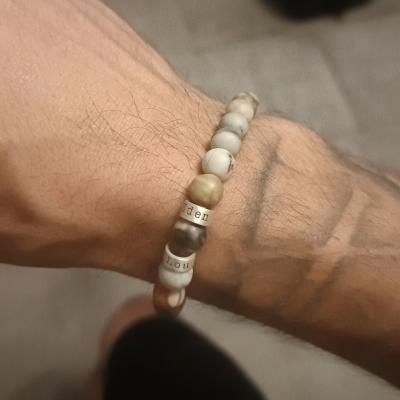 Picasso Jasper Men Name Bracelet [Sterling Silver]