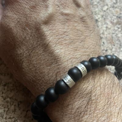 Serene Black Onyx Men Name Bracelet