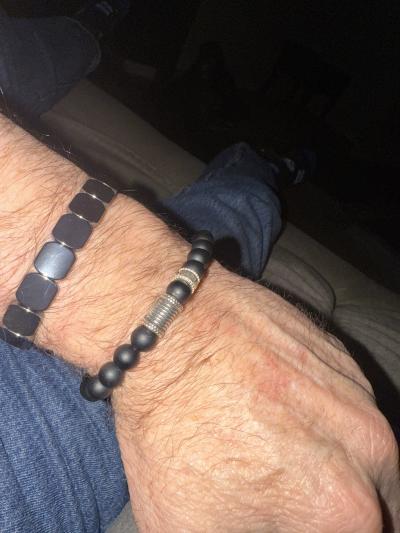 Serene Black Onyx Men Name Bracelet