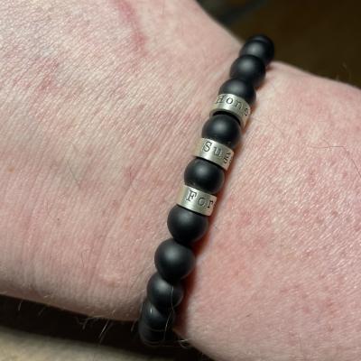 Serene Black Onyx Men Name Bracelet