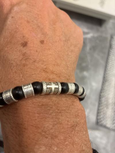 Serene Black Onyx Men Name Bracelet 
